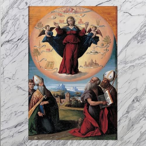 Toile Madonna Glory Benvenuto Tisi pour décoration murale de chambre à coucher - 7