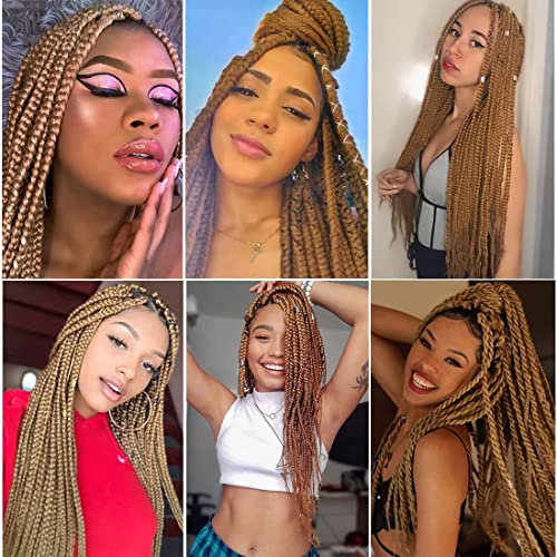 Wigenius 30 Inch Long Pre-Stretched Braiding Hair Easy Braid 6 Packs/Lot Professional Synthetic Fiber Crochet Ez Braids Yaki Texture Knotless Ginger Braiding Hair Extensions (30 Inch,30#) #TOP5