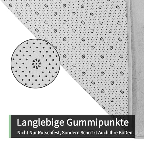 Sour Lemon Teppich Wohnzimmer 200x300cm,Großer Grauer Teppiche Kunstfell – Ansicht 5