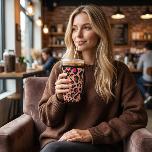 Image of 3 Reusable Iced Coffee Sleeves for Coffee Cups Fits 16-32oz Hot /Cold Drink