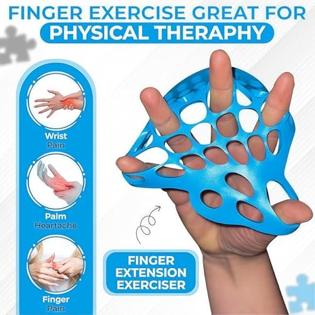 Finger Stretcher & Hand Therapy Equipment (2-Pack) | Finger Extension Exerciser for Grip Strength, Physical Therapy | Adjustable Resistance Hand Exercise Web for Arthritis, Musicians, Recovery