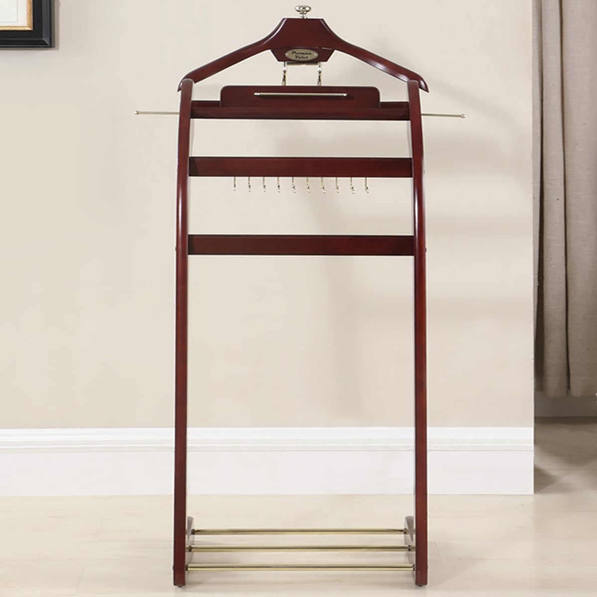Ele Accessory Sto Solut - Servomuto da uomo con fermacravatte e Hoo, autoportante con barra per pantaloni, ideale per casa, ufficio, hotel e club di lusso