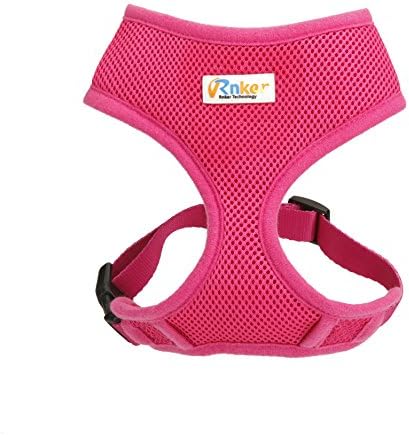 Rnker Soft Mesh Dog Harnesses Padded Vest No Pull Comfort Double Layer Harness for Pet Puppy (Small, Pink)