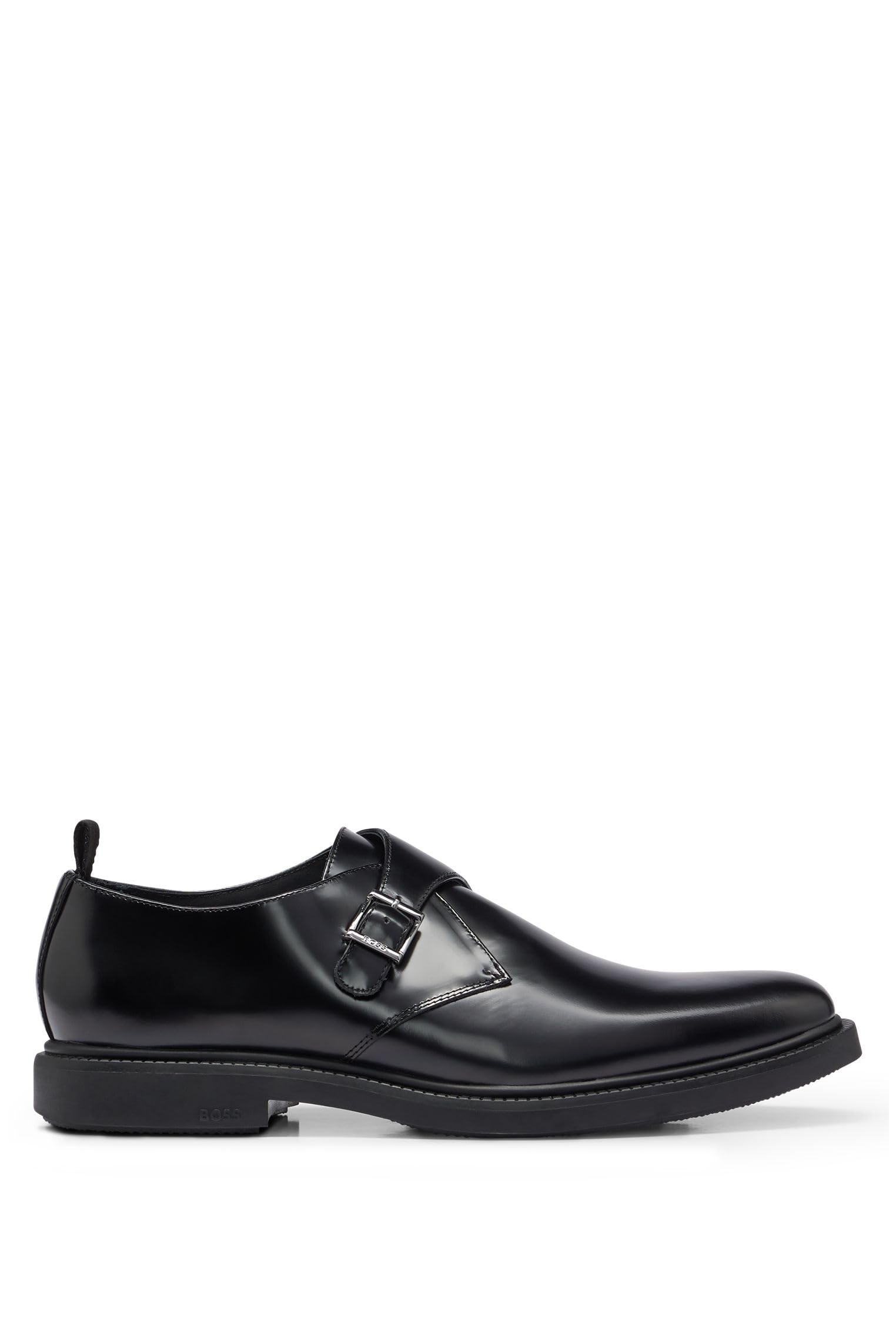 BOSS Herren Larry Monk Monkstraps aus gebürstetem Leder mit einem Riemen Größe