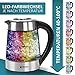 hervidor de agua de cristal con colador de té y filtro de cal Imagen de hervidor de agua de cristal con colador de té y filtro de cal