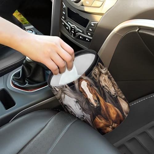 Image of Pensura Cool Horse Car Trash Can Portable Collapsible Trash Container Car Accessories Car Storage Bag for Car Front Seat, Back Seat, Floor, Headrest Rubbish Bin