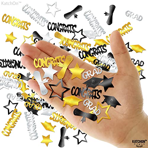 Image of Graduation Decorations 2026 - Pack of 1000, Black and Gold Congrats Grad Graduation Confetti 2026 | Grad Confetti Class of 2026 for Grad, Graduation Party Decorations, KatchOn