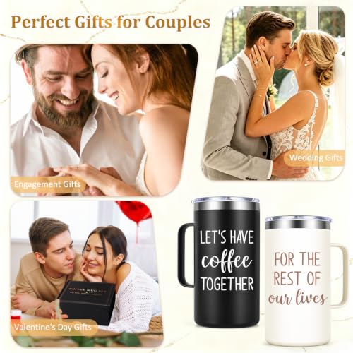 Lifecapido Engagement Gifts for Couples, 20oz Couples Coffee Mugs Set of 2 - Image 5