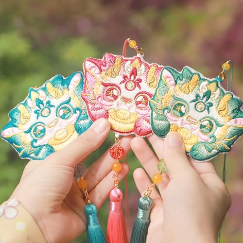 Bolsa bordada tradicional china Año del Dragón niña miniatura 3