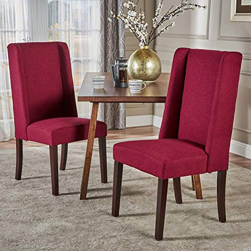 Image of APRODZ Rove Fabric Dining Chair (Set of 2), Deep Red