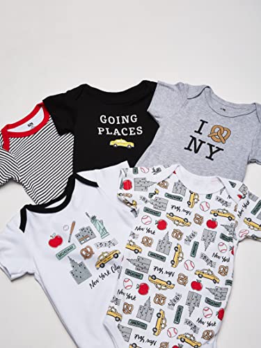 Image of Hudson Baby Unisex Baby Cotton Bodysuits 5-pack
