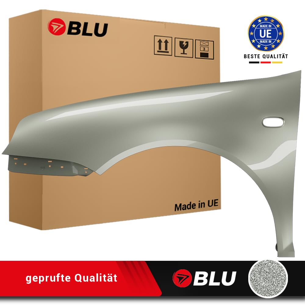 BLU Kotflügel Passend für Volkswagen Golf IV 4 LB7Z Links Silber | 1997-2006 | Vorderseite Vorne | Lackiert | Einbaufertig