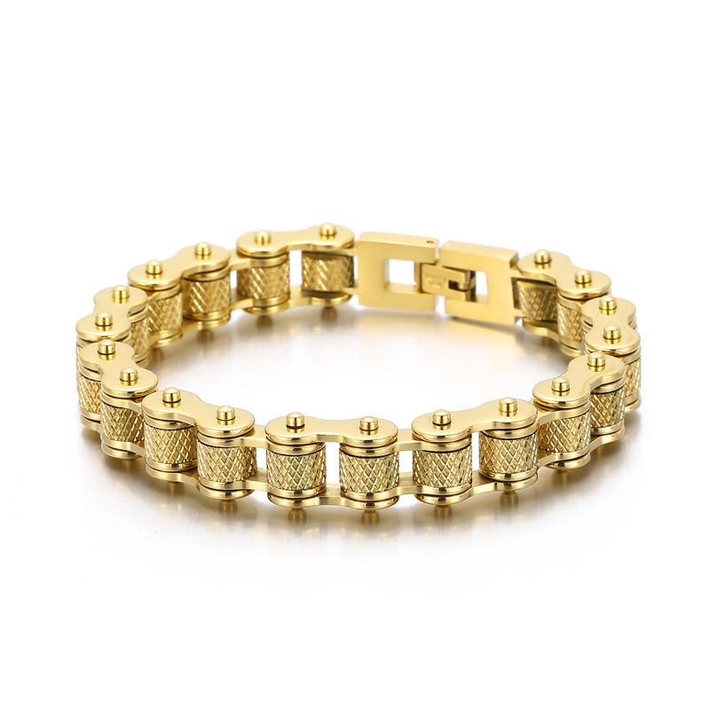 Generic 18k Gold Cuban Men's Bracelet, Fashionable Tough Guy Style, Hip-Hop Bracelet, Suitable for Holidays