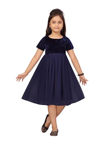 Aarika Girls Navy Blue Colour Frock (1 