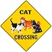 CROSSWALKS Cat Crossing Sign - 12" X 12" Aluminum Sign (X89)