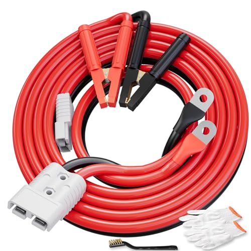 POADTOR Heavy Duty Jumper Cables for Car Battery, 1 Gauge 30 Feet 900AMP Quick Connect Booster for Jump Starting Dead or Weak Batteries, Suitable for 8L Gas & 6L Diesel, Carrying Bag Included