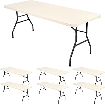 6 Pack Stretch Table Top Cap Cover, Ivory, 30" x 96"