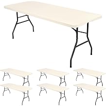 6 Pack Stretch Table Top Cap Cover, Ivory, 30" x 96"