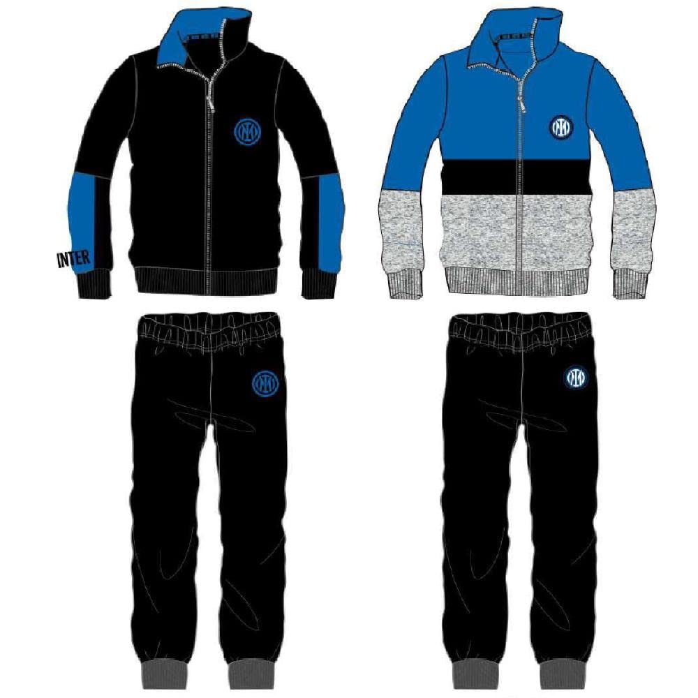 Tuta Pigiama Inter Tute Ragazzo Homewear Full Zip Ufficiale Caldo Cotone Pigiami Personalizzati con Nome e Numero PS 41156