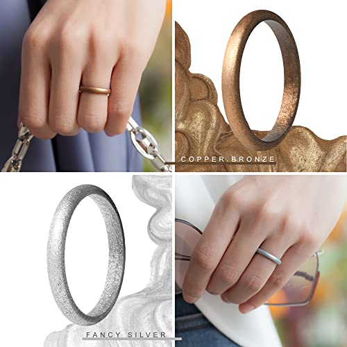 ThunderFit Women's Band Rings Thin and Stackable Silicone Wedding Rings for Women, 2.5mm Width - 1.8mm Thick, 10.5 - 11 (20.60mm), Silicone4