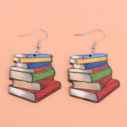Brincos para professores, brincos de lápis para mulheres, meninas, lindos lápis de maçã, em forma de