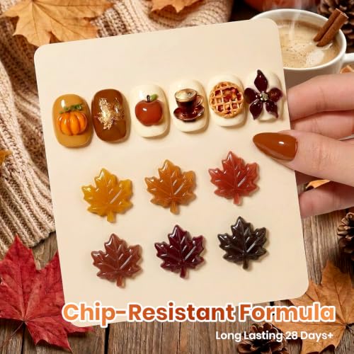 Image of beetles Brown Gel Polish Set - Just Fall Collection, 6 Cozy Mocha Cocoa Nude Colors with Display Color Card, Autumn Warm Neutral Soak Off UV LED Gel Polish for Nail Art DIY Salon Home