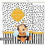 OLGS Hausaufgabenheft Hülle Creative Royal inkl. Heft Schulheft Schutzhülle Umschlag Geschenkidee Einschulung personalisierbar mit Namen und die Schulklasse (personalisiert, Biene)