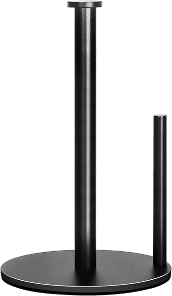 Paper Towel Holder Countertop, OBODING, Black Kitchen Paper Towel Holder Stand for Kitchen and Bathroom Organization, Stainless Steel Paper Towel Holders for Standard and Large Rolls (Matte Black)