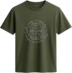Camiseta Homem Medalha São Bento 100% Algodão Premium Fé