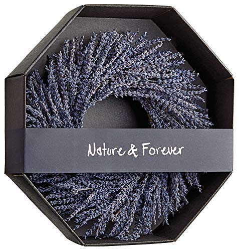 Allstate 14 Inch Preserved Lavender Natural Wreath, Fragrant Real Lavender Front Door Wreath