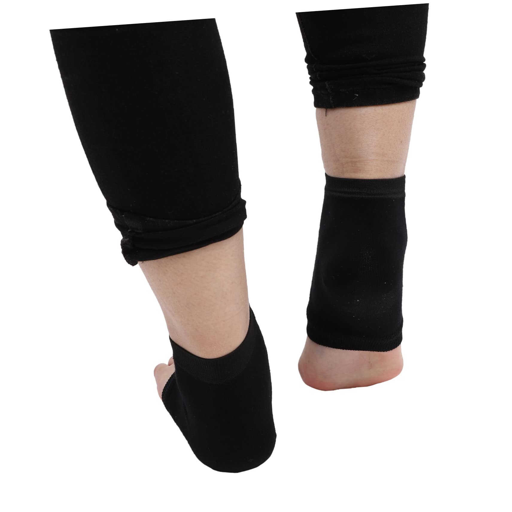 Calcetines Hidratantes sin Dedos para Talones Agrietados, 10 Pares Negros