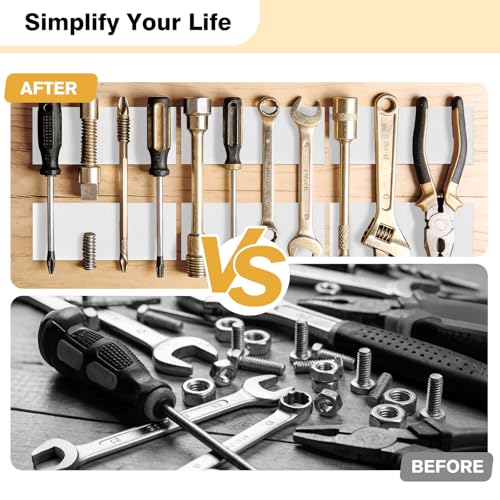 Image of SummerBrite 16 Pairs Heavy Duty Hook and Loop Strips 2 x 5 Inch White, Industrial Grade Sticky Back Mounting Tape, Large Double Sided Fasteners for Office & Home Organization