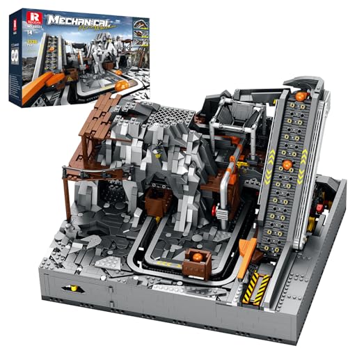 Reobrix Mining Machine Building Set with Motors and Balls Technical GBC Engine Model Kits for Adults to Build 22023 STEM Mechanical Marble Run Construction Block Toy for Kids 14+ (3338Pcs)