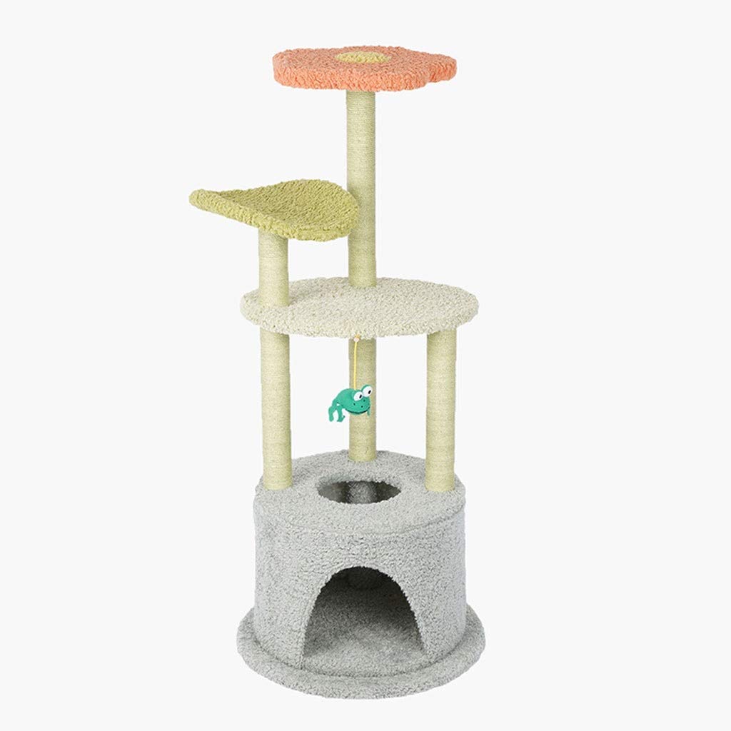 Tour de chat en sisal robuste avec perchoir surélevé et cachette douillette
