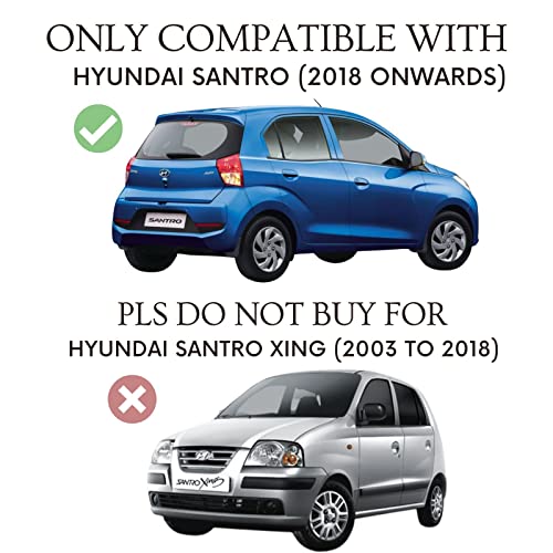 Image of Autofact Magnetic Car Sunshades Compatible with Hyundai New Santro (2019 to 2024) (Set of 4) - Easy Installation, UV Protection, Keeps Car Cool (Front 2 with Zippers, Rear 2 Without Zippers)