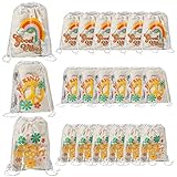 Fun Express Große transparente Groovy Party Kordelzugbeutel, 6 Stück