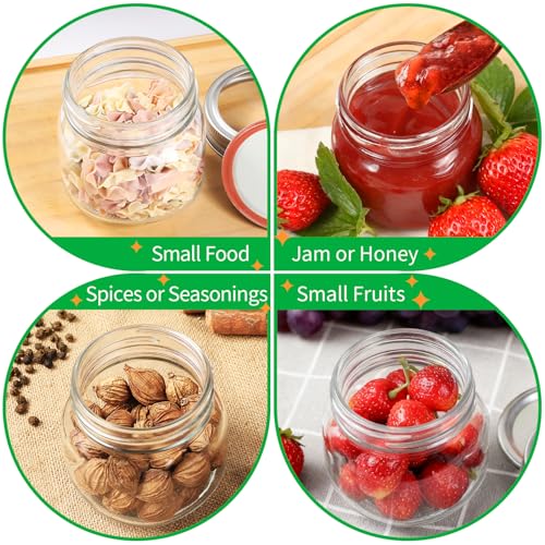 image for PUSKMAY 8 oz Mason jars，small glass jars with lids，Canning Jars wi