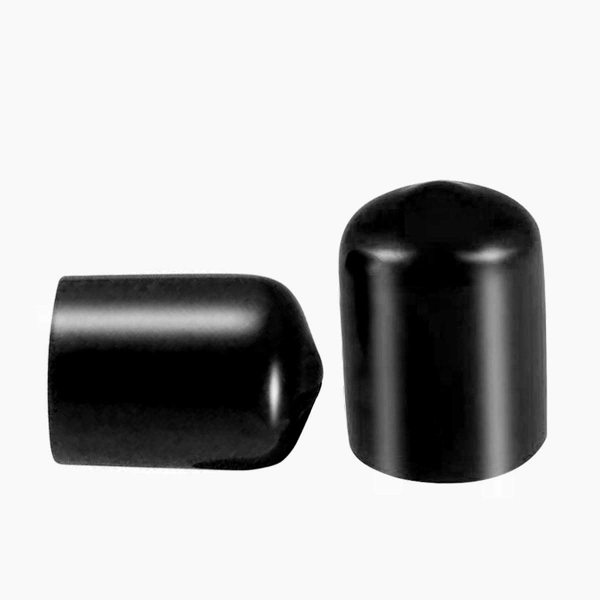 Machswon Black 50 Pcs Screw Thread Protectors, Inner Dia 13Mm Pvc Rubber Round Tube Bolt Cap Plastic End Cap Cover Thread Protectors