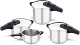 MONIX Veloce | Lot 2 Autocuisseurs Rapides 4 + 6 Litres, Acier Inox 18/10, Compatibles Toutes Sources de Chaleur Induction Incluse - 2