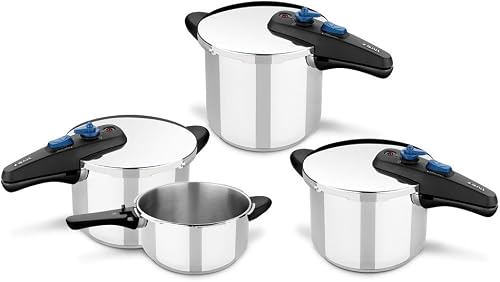 MONIX Veloce | Lot 2 Autocuisseurs Rapides 4 + 6 Litres, Acier Inox 18/10, Compatibles Toutes Sources de Chaleur Induction Incluse - 2