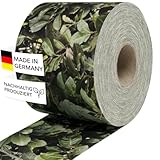 Zaundruck Sichtschutzstreifen Polyester - nachhaltiger Sichtschutz für Doppelstabmattenzaun - Motiv Windschutz 26 m x 19 cm - Sichtschutz-Rolle - Kirschlorbeer