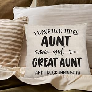 I Have Two Titles Aunt and Great Aunt Pillow Covers 18x18, Great Aunt Gifts, Aunt Gifts from Niece Nephew, Aunt Gifts Great Aunt Gifts for Christmas, Birthday Gifts for Great Aunt I Have Two Titles Aunt and Great Aunt Pillow Covers 18×18 Great Aunt Gifts Aunt Gifts from Niece Nephew Aunt Gifts Great Aunt Gifts for Christmas Birthday Gifts for Great Aunt