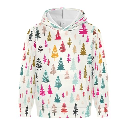 Kids Hoodies Sweaters Christmas Xmas Trees Hooded Sweatshirts with Big Pockets for Boys Girls B0400284