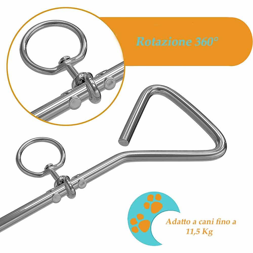 Vetrineinrete® Picchetto a Spirale con Cavo guinzaglio palo con Corda per Cani 4 mt da Giardino M63