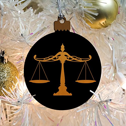 Scales Of Justice Legal Lawyer Wood Christmas Tree Holiday Ornament #TOP4
