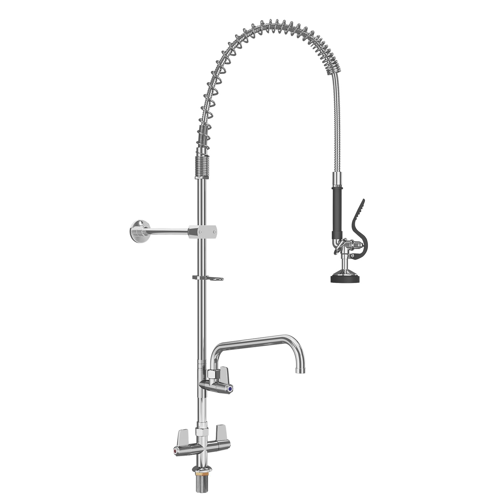 MOOTACO Commercial Kitchen Pre-Rinse Spray Tap,Pedestal Pull Out Flexible Hose Sink Kitchen Wall-Mount Tap (Single Pedestal) — image 1