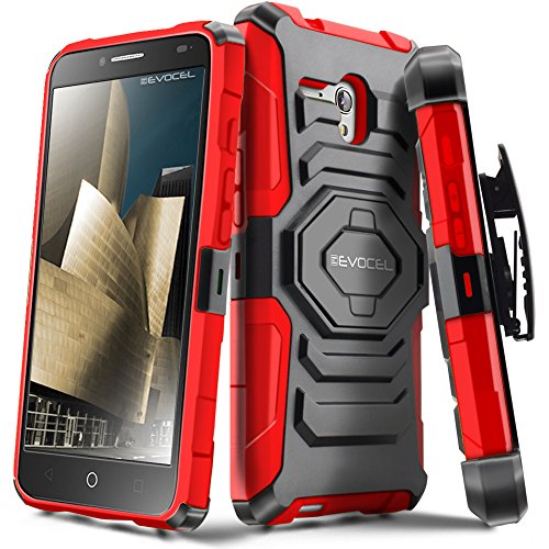 Alcatel OneTouch Fierce XL Case, Evocel [New Generation Series] Belt Clip Holster, Kickstand, & Dual Layer for Alcatel OneTouch Fierce XL 5054 (2015 Release), Red