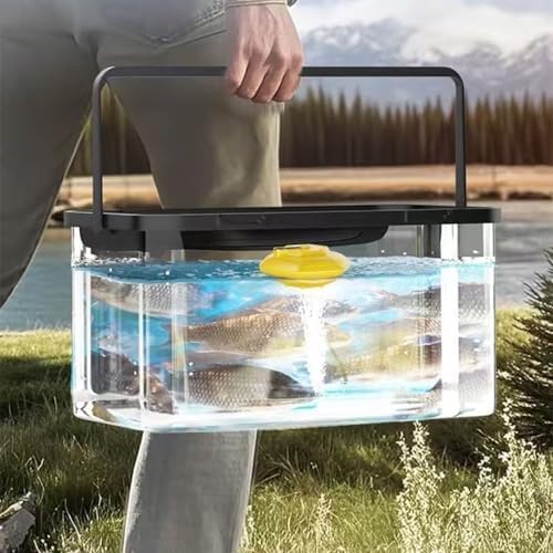 IPX7 Floating & Rechargeable Bait Bucket Aerator, 3000MAH Rechargeable Portable Floating Aerator Livewell, for Fish Tank & Fishing Trips, Live Bait Transportation Pump (Yellow) - 4
