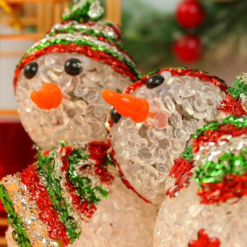 TIED RIBBONS Christmas Decoration for Home (Set of 4, Multi) Led Snowman Lights for Indoor Outdoor Tabletop Xmas Night Gift Set - Christmas Decorations for Home - Image 4