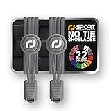 [RJ-Sport] 靴ひも-ゴム製結ばない靴紐 スニーカー 伸びる靴紐 ほどけない 簡単取り付け 靴紐が解けてイライラを解消 脱ぎ履きが楽々 子供から高齢者までも対応 (005 - グレー)